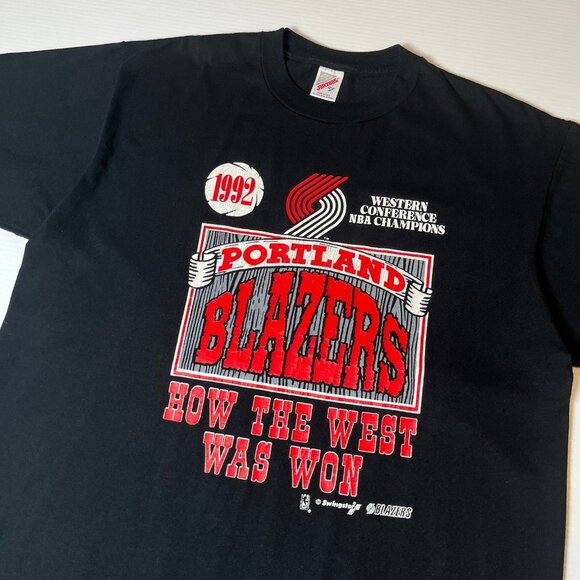 90s Portland Blazers How The West Was Won Tee XL - Picture 2 of 5